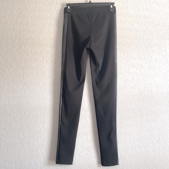 Bar III Black leggings with faux leather stripe on the side - small - Picture 2 of 3